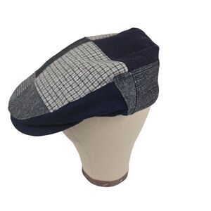 J Crew Hanly Patchwork Newsboy Hat Cap M Wool Ireland Gray